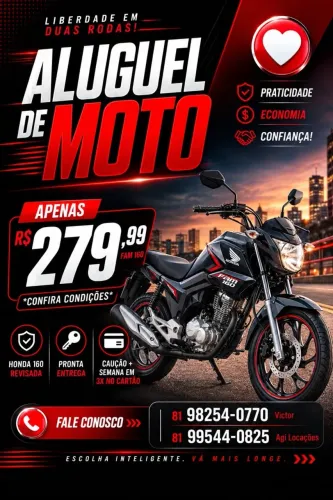 Honda Fan 2024 Aluguel R$280,00