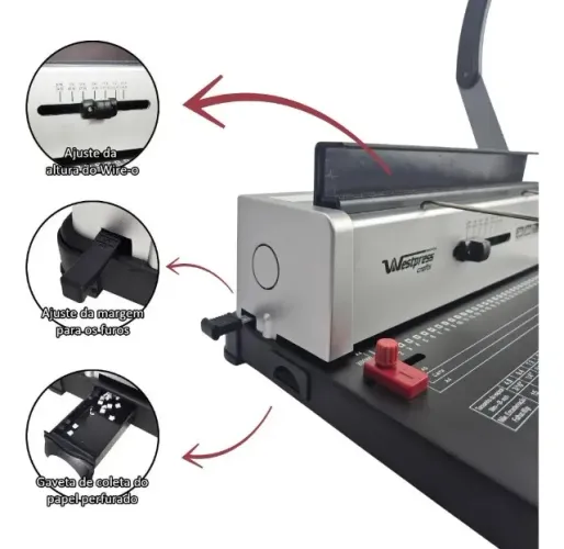 Encadernadora furro quadrado passo 3×1 manual