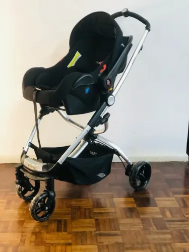 Marca: Kiddo Carrinho de Bebe Moises Kiddo Eclipse com Bebe Conforto e Base Melange Preto