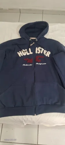 Moletom capuz zíper Hollister