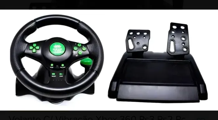 Volante C/ Vibração Xbox 360 Ps3 Ps2 Pc Knup Kp-5815a