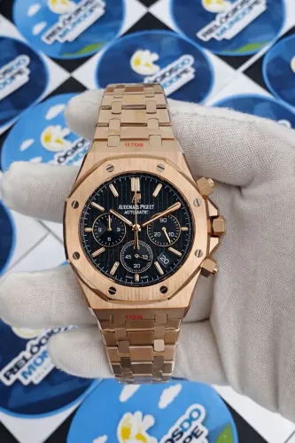 RELÓGIO ROYAL OAK CHNOGRAPH ROSE E FUNDO PRETO