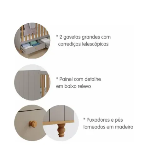Berço de bebê cinza 