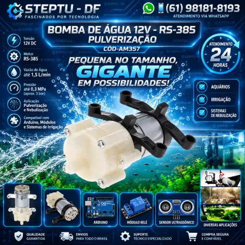 Bomba De Água 12v - Rs-385 Pulverização Arduino Automação COD-AM357
