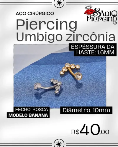 Piercing Umbigo aço cirúrgico 