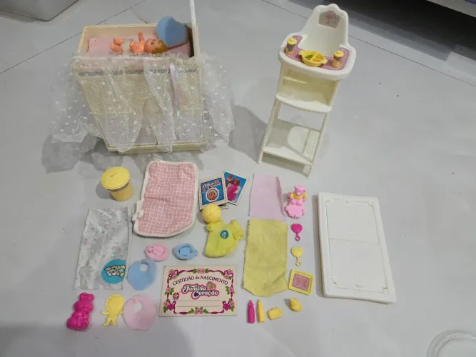 Barbie família coração quarto do bebê completo anos 80