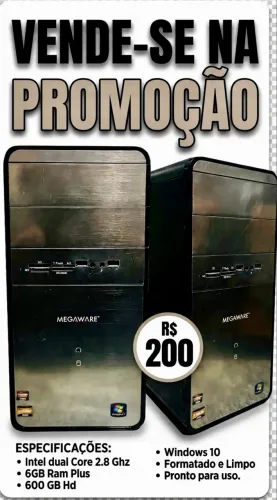 Computador (APENAS GABINETE) Dual Core 6gb Ram plus HD 600 Gigas