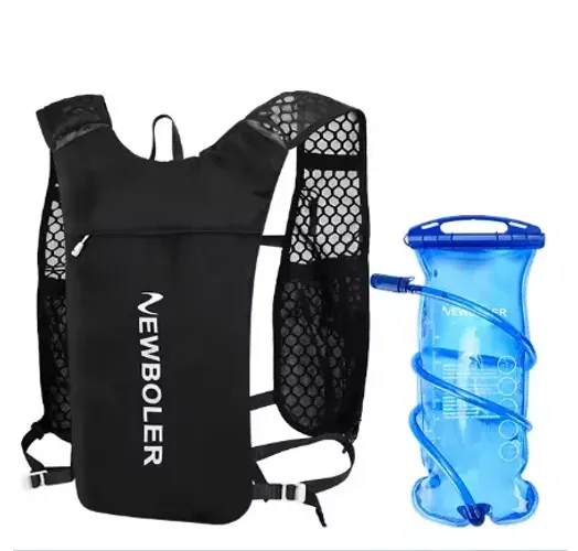 Mochila Newboler preta com Refil 1,5L Corrida Trilha Trail Trekking Caminhada Ciclismo