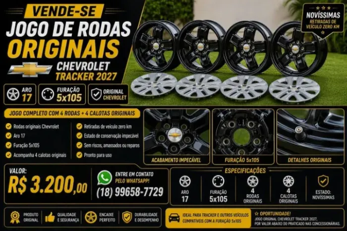 VENDE-SE: JOGO DE RODAS ORIGINAIS CHEVROLET TRACKER 2027