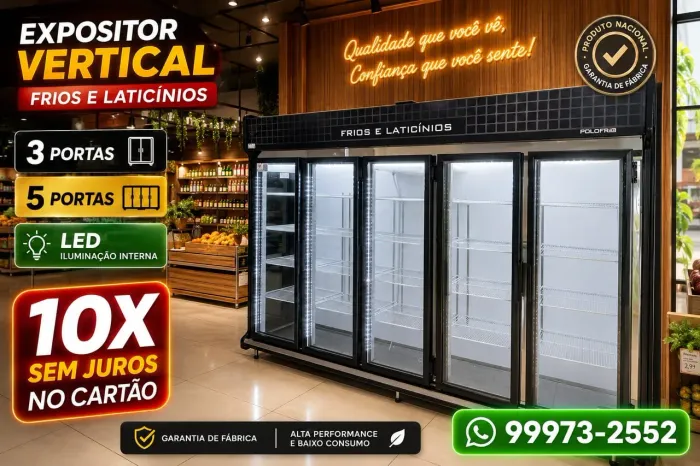 Expositor auto serviço polofrio na Polofrio 3 portas 5 portas em 10x sem juros 