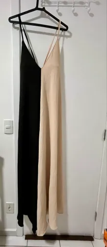 Vestido Bege/Preto