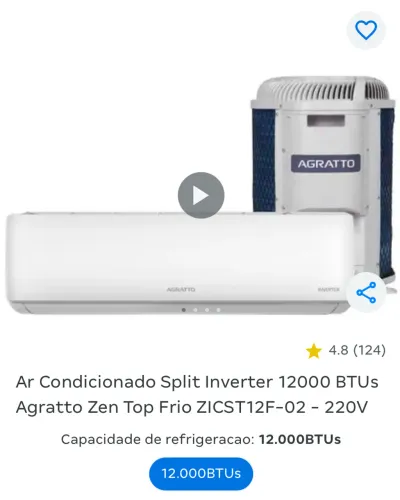Ar condicionado agrátto 12.000