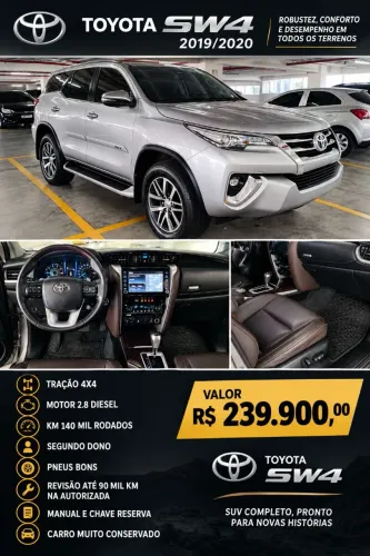 Toyota Hilux SW4 SRX 4X4 2.8 TDI 16V Dies. Aut. 2020
