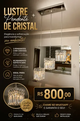 Lustre importado com cristais