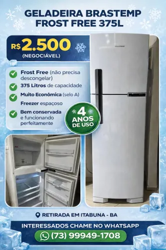Geladeira Brastemp Frost Free 375L BRM44