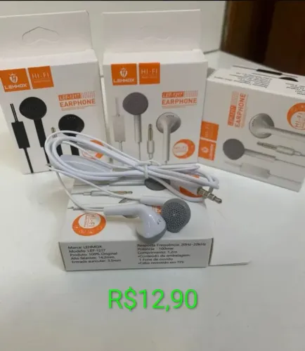 Fone de ouvido com fio Lehmox cor branca