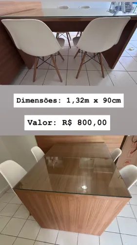 Mesa de jantar com 4 cadeiras