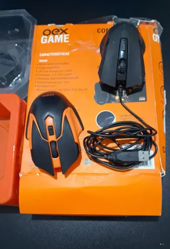 Kit 2 Mouse Gamer OEX Hyper (MS307) com fio + (MC102) wireless plug and play usb Arena
