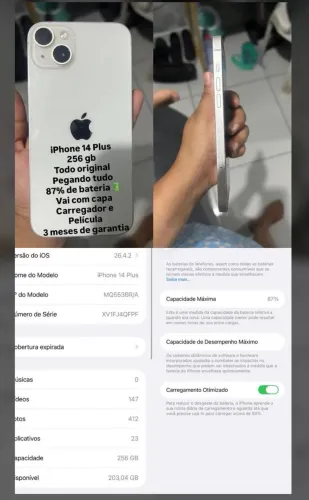iPhone 14 Plus 256G branco
