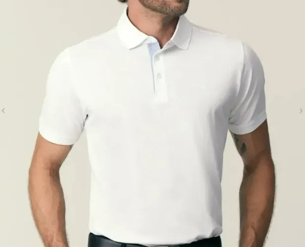 POLO PIQUET ALGODÃO PIMA INDIVIDUAL ORIGINAL | BRANCA | TAM. G