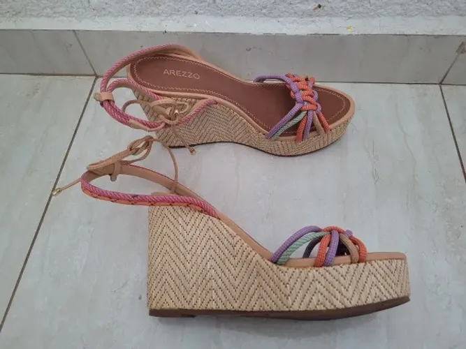 Sandália Arezzo Multicolor 36 (Nova) Salto 11 cm