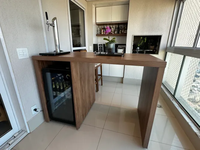 Balcão churrasqueira mdf luxo para varanda gourmet- usado