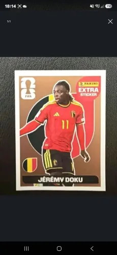 Figurinha - Extra Sticker - Jérémy Doku - Bronze - Copa do Mundo FIFA 2026