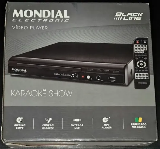 DVD Player Mondial D-20 Karaokê Show USB Mp3 Ripping Copy Bivolt Semi Novo Sem Microfone