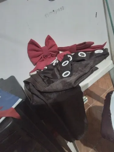 Vendendo uma linda cortina grande cor de vinho prata sala no preço  35 reais 