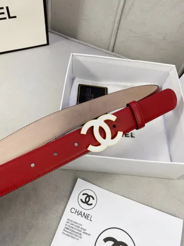 Cinto Chanel Vermelho em couro