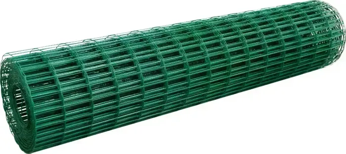 Tela alambrado, cor verde, malha 10 cm x 5 cm, fio 2,5 mm, com 1,0 m x 25 m (altura x comp