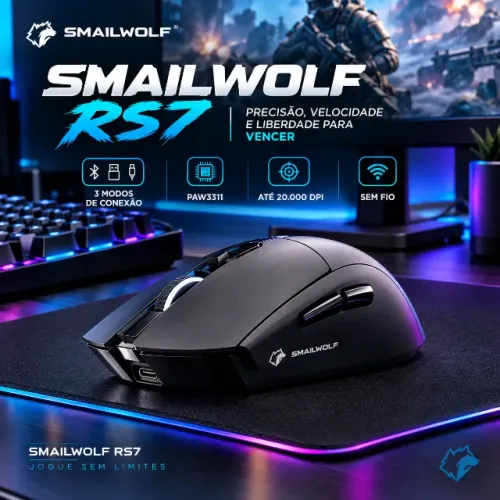 Mouse Gamer SMAILWOLF RS7 (usado)