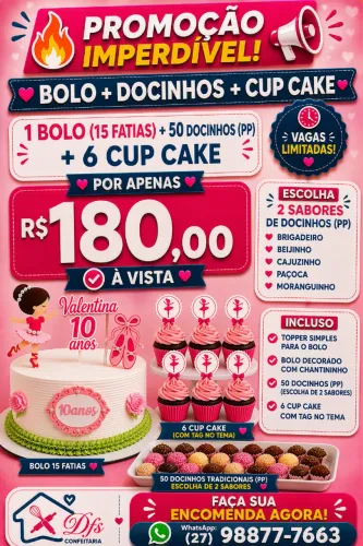 BOLO 1,5KG + 50 DOCINHO
