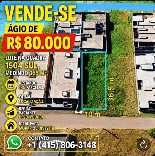 Ágio de Lotes nas ARSE 151 e ARSO 151/181 | Excelente Localização | Palmas-TO