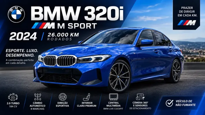 BMW 320I A 2.0 TB M Sport Activeflex 16V 4P 2024