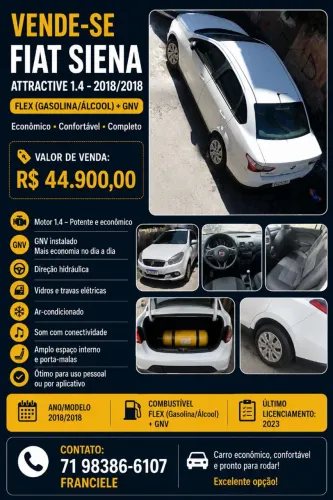 Fiat Grand Siena Attrac. 1.4 EVO F.flex 8V 2018