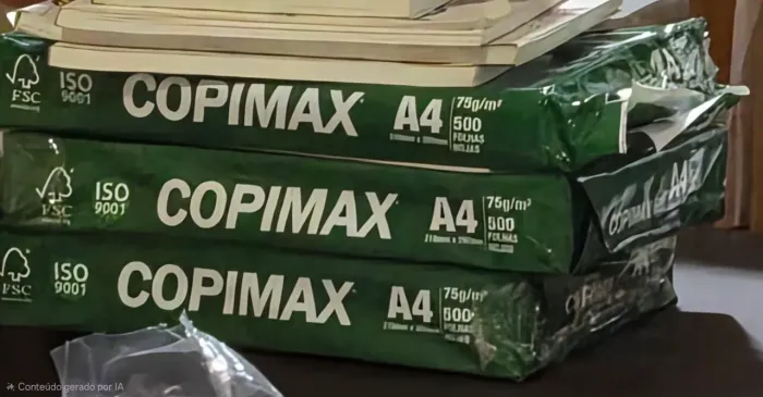 Resmas A4 (2 lacradas e 1 pouco usada)