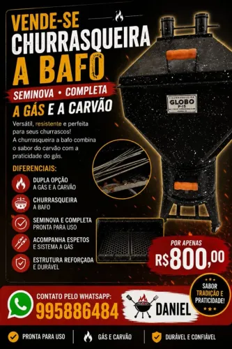 CHURRASQUEIRA A BAFO 15 KILOS 