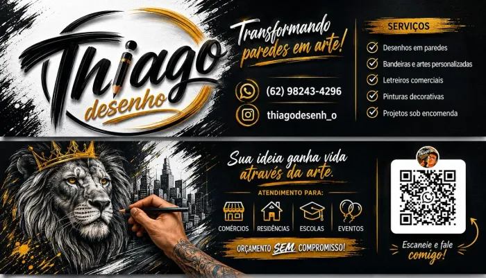 Faço desenho e letreiro