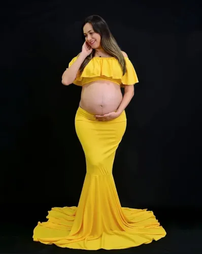 Kit com 5 vestidos para ensaio fotográfico de gestante