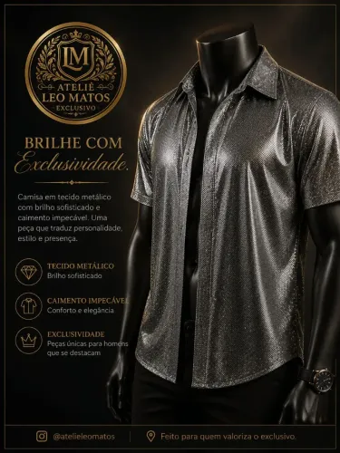 Camisa prata alto brilho