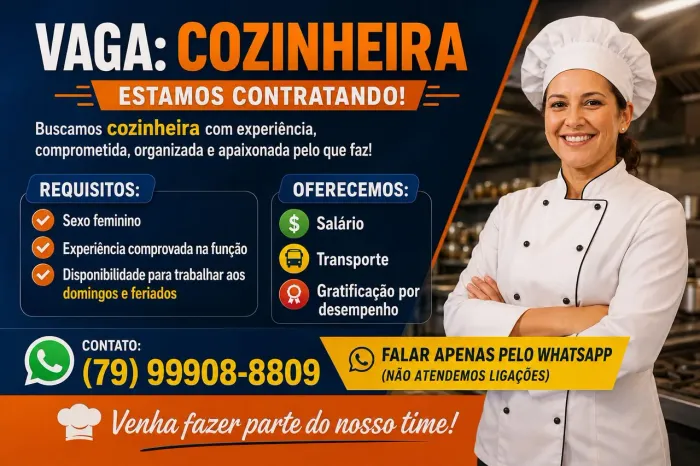 Kaly's Delivery Contrata Cozinheira com Experiência
