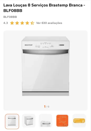 Lava Louças 8 Serviços Brastemp Branca - BLF08BB 110V 