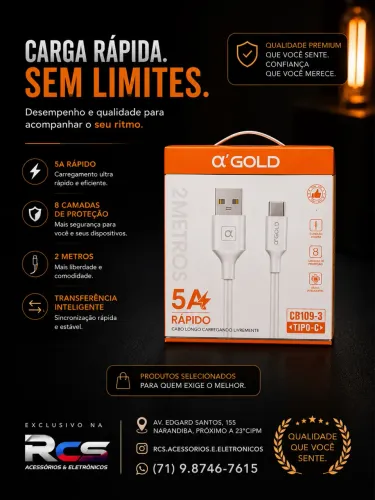 Cabo USB Tipo C 2m A?GOLD