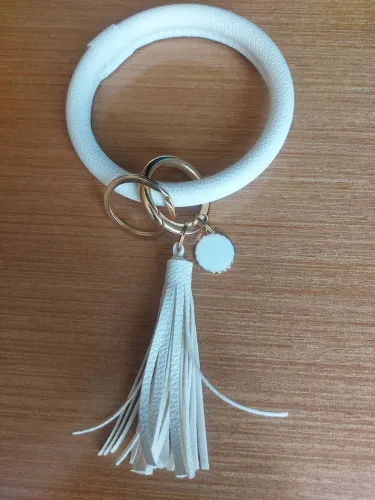 Chaveiro De Pulso Feminino Branco Tipo Pulseira Grande 32cm