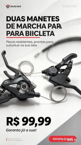 par de alavancas de câmbio e freio tipo Rapid Fire / EZ-Fire (3x7 velocidades), comumente