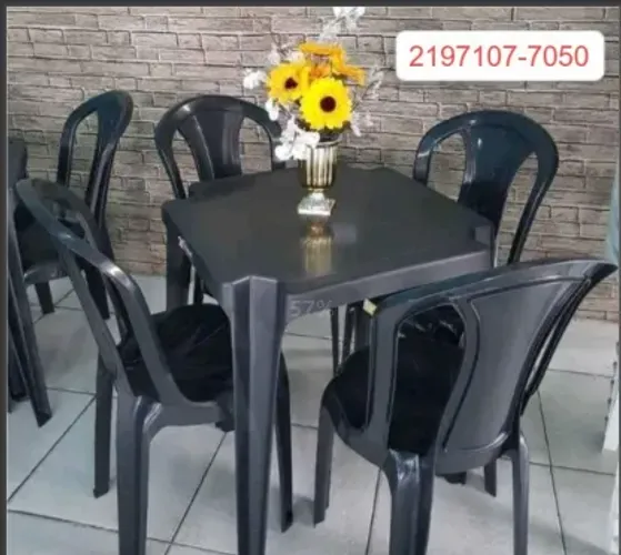 Jogo de mesa e cadeiras para area externa
