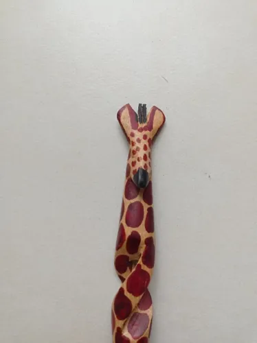 Conjunto Girafa Garfo e Colher para servir salada esculpida à mão