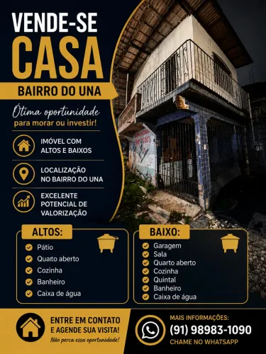 VENDE-SE CASA - BAIRRO DO UNA