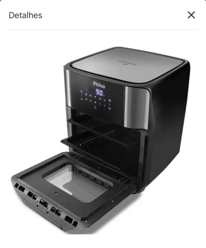 Air Fryer Oven Philco 12L 4 Em 1 1800W PFR2200